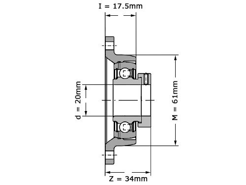 Foto van INA Lagerblok Ovaal PCFT20 (20mm) INA Lagerblok Ovaal PCFT20 (20mm)