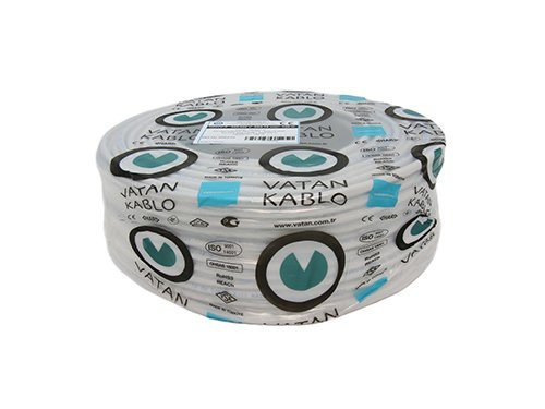 Kabel H05VV-F VMVL rond 5x1qmm wit 100 Meter