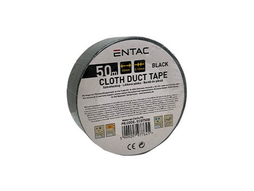 Foto van Reparatietape 50mm rol 50m zwart Reparatietape 50mm rol 50m zwart