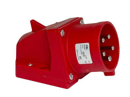 CEE 5P/32A/400V opb wcd rood met pennen en fasewisselaar