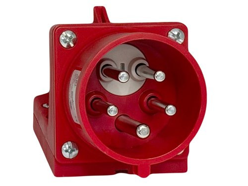 CEE 5P/32A/400V opb wcd rood met pennen en fasewisselaar
