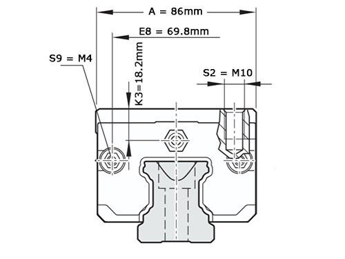 Bosch Rexroth Kogelwagen Koolstofstaal KWD-045-SLH-C1-N-1 Zonder Kogelketting