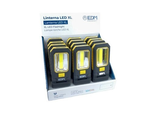 Foto van EDM LED zaklamp met haak+magneet plastic 3xAAA EDM LED zaklamp met haak+magneet plastic 3xAAA
