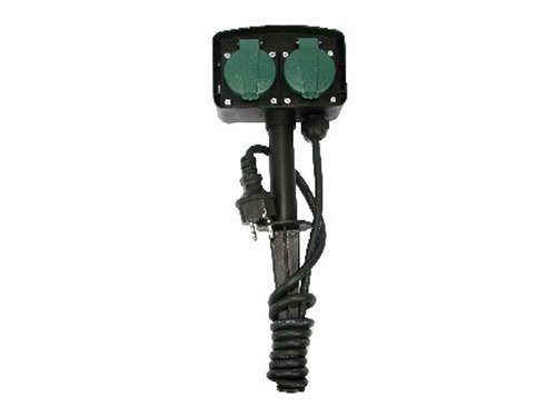 Foto van Stopcontact dubbel spatwaterdicht op spies Stopcontact dubbel spatwaterdicht op spies