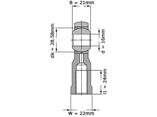 SKF Stangkop SIKAC16 M (16x43x21mm)