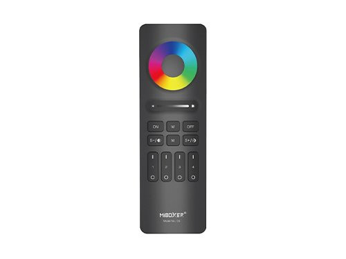 Foto van RGB-CCT afstandsbediening 2.4G 4-zones mat zwart design RGB-CCT afstandsbediening 2.4G 4-zones mat zwart design