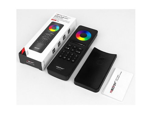 Foto van RGB-CCT afstandsbediening 2.4G 4-zones mat zwart design RGB-CCT afstandsbediening 2.4G 4-zones mat zwart design