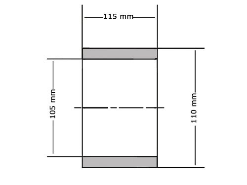 Foto van Glijlager PAP10515 P14 Gerold Staal / PTFE (105x110x115mm) Glijlager PAP10515 P14 Gerold Staal / PTFE (105x110x115mm)
