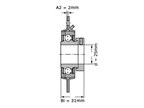INA Lagerblok Plaatstaal Rond GRA25 (25mm)