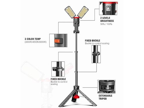 Foto van LED Werklamp 2x50W op tripod statief CCT IP54 LED Werklamp 2x50W op tripod statief CCT IP54