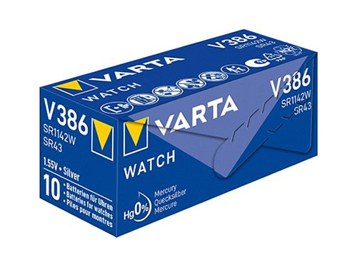 Foto van Varta 386 batterij SR42 doosje(10) Varta 386 batterij SR42 doosje(10)
