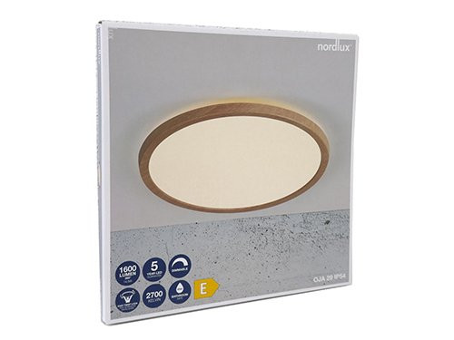 Foto van LED Plafonniere Oja 29 hout 17W 2700K warm wit 29cm LED Plafonniere Oja 29 hout 17W 2700K warm wit 29cm