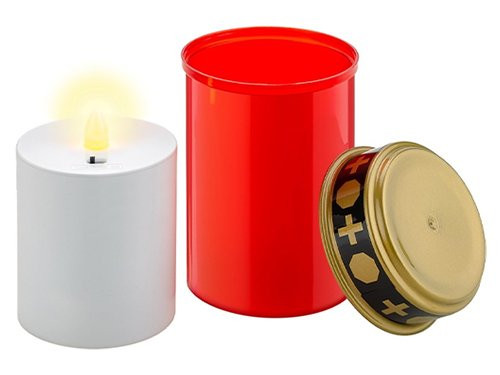 LED rouwlicht 12cm met timer rood (excl. 2xC batterij)