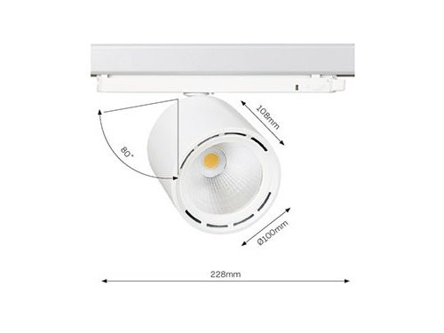 LED railspot 3-fase 34W 3000K wit 50gr Lival CAFETERIA