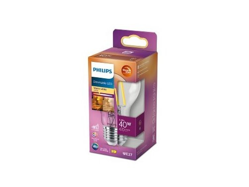 Foto van Philips LED GLS E27 3,4-40W filament helder WarmGlow blister Philips LED GLS E27 3,4-40W filament helder WarmGlow blister