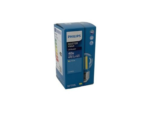 Foto van Philips LED kogel E27 3,4-40W 2700K filament mat dimbaar Philips LED kogel E27 3,4-40W 2700K filament mat dimbaar