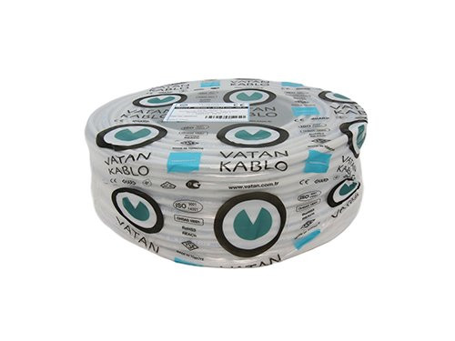 Kabel H05VV-F VMVL rond 5x0,75qmm wit 100 Meter