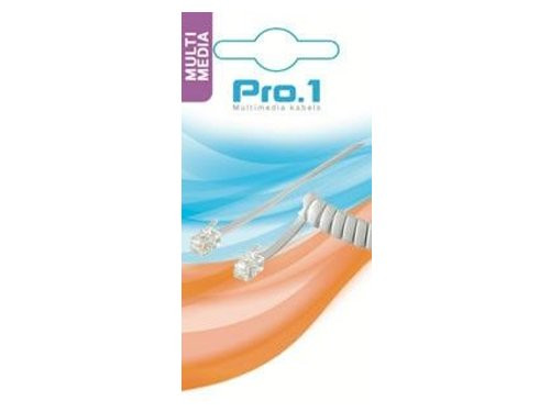 Krulsnoer 4p4c naar 4p4c wit 2m