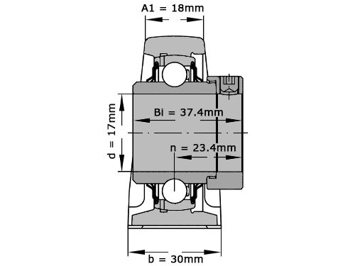 INA Lagerblok Staand RASE17 (17mm)