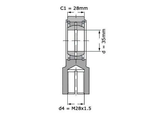 Foto van IBB Stangkop GIHRK 100 UK 2RS (100x230x70mm) IBB Stangkop GIHRK 100 UK 2RS (100x230x70mm)