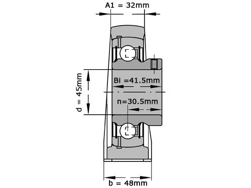 INA Lagerblok Staand PASEY45 (45mm)