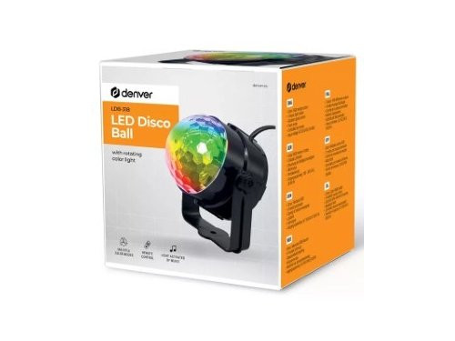 LED Partybol disco 4W 7 functies +ab zwart