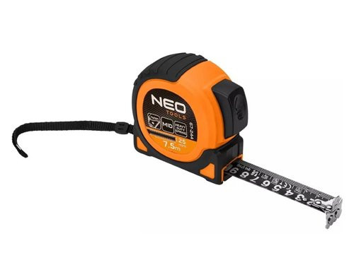 Rolmaat - Meetband rubber zwart 7,5 meter - 25 mm