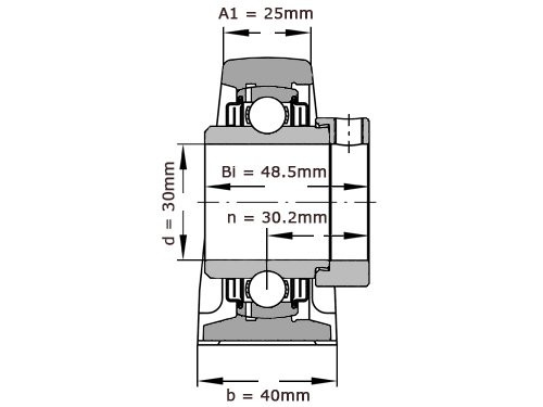 INA Lagerblok Staand LASE30 XL N (30mm)
