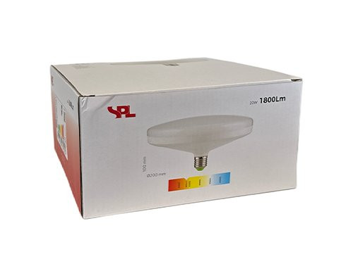 Foto van SPL LED UFO F200 20W E27 2700K mat wit dimbaar SPL LED UFO F200 20W E27 2700K mat wit dimbaar