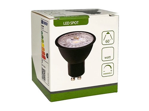 LED spot GU10 230V 3-35W 60gr zwart 4000K dimbaar