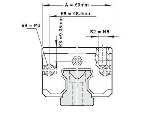 Bosch Rexroth Kogelwagen Koolstofstaal KWD-030-SLH-C2-H-1 Met Kogelketting