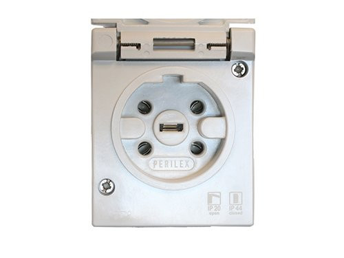 Perilex opbouw stopcontact 16A SWD grijs ABL