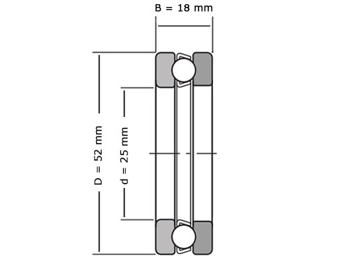 IBB Kogeltaatslager 51305 (25x52x18mm)