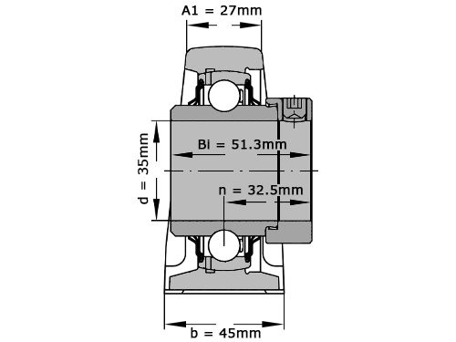 INA Lagerblok Staand RASE35 XL N FA125 (35mm)