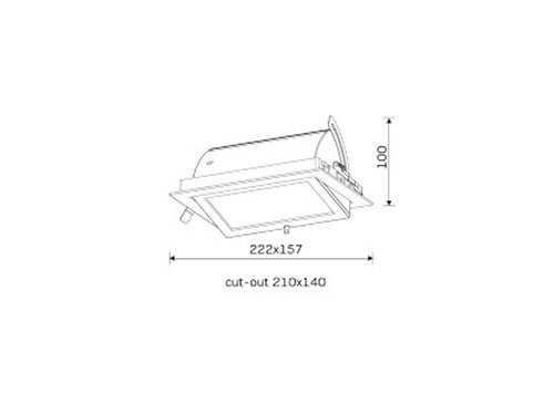 Foto van LED downlighter wit 26W 3000K rechthoekig model LED downlighter wit 26W 3000K rechthoekig model