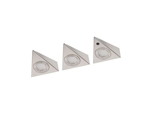 Foto van LED driehoek spot set a3 7,5W IR Sensor 3000K gesch. staal LED driehoek spot set a3 7,5W IR Sensor 3000K gesch. staal