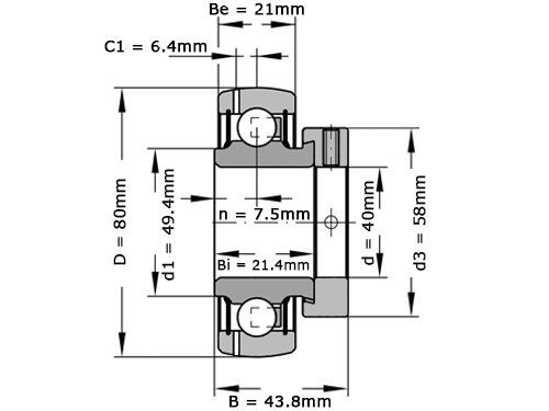 INA Insert Lager GRAE40 NPP B AH08 (40x80x43.8mm)