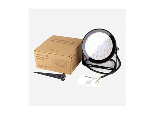 Foto van RGB-CCT LED tuinspot IP65 25W rond zwart RGB-CCT LED tuinspot IP65 25W rond zwart