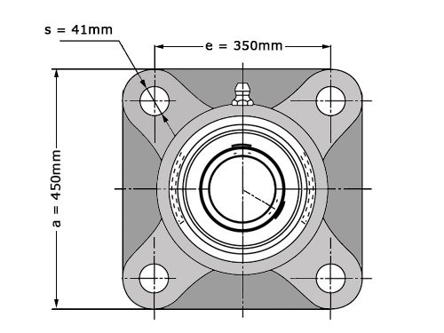 Foto van SNR Lagerblok Vierkant UCF328 (140mm) SNR Lagerblok Vierkant UCF328 (140mm)