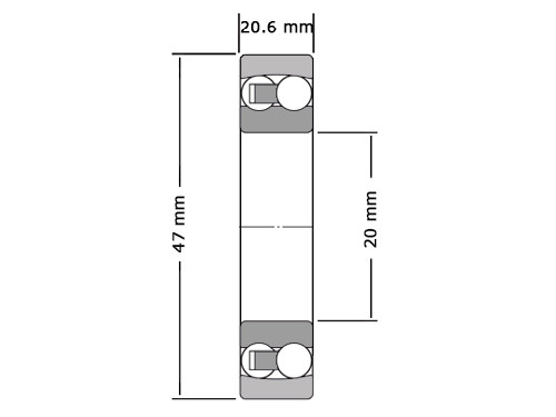 NSK Kogellager Zelfinstellend 3204 J (20x47x20.6mm)