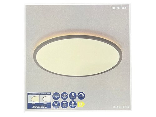 Foto van LED Plafonniere Oja 42 zwart 24W 3000K/ 4000K 42cm LED Plafonniere Oja 42 zwart 24W 3000K/ 4000K 42cm