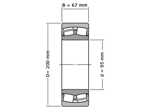 NKE Tonlager Zelfinstellend 21304 Cilindrisch E TVP (95x200x67mm)