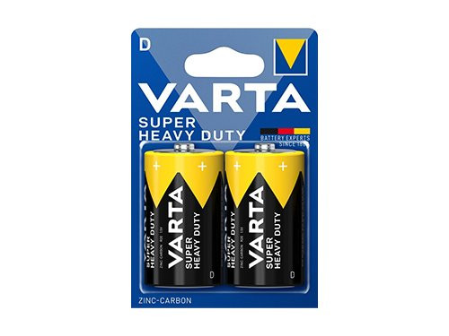 Foto van Varta Super Heavy Duty batterij D blister(2) Varta Super Heavy Duty batterij D blister(2)