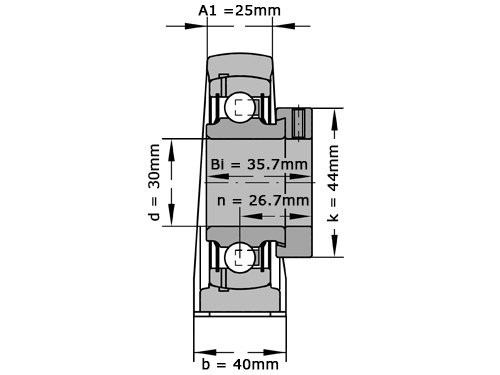 NKE Lagerblok Staand PASE30 N (30mm)
