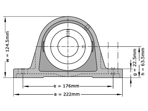 INA Lagerblok Staand PASE55 (55mm)