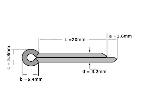 Splitpen DIN 94 3.2x20mm Verzinkt