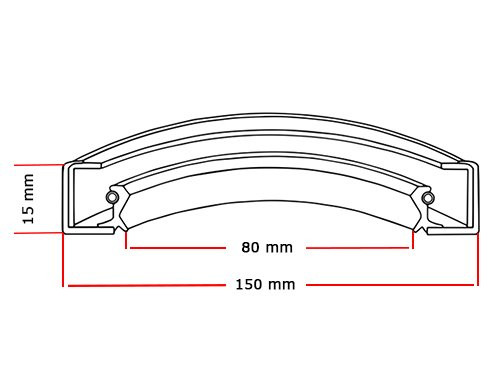 Foto van Oliekeerring 80x150x15mm BASL NBR 70 Oliekeerring 80x150x15mm BASL NBR 70