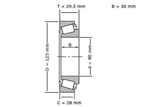 FAG Kegellager JKOS080 (80x125x30mm)