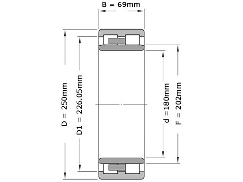 SKF Cilinderlager Tweerijig NNU4936 B SP C3 W33 (180x250x69mm)