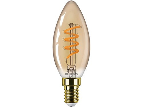 Philips LED kaars E14 3,5-15W 1800K filament gold dimbaar blister